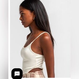 Tilly's Cream Cut Out Crop Tank Top High Leg Bodysuit